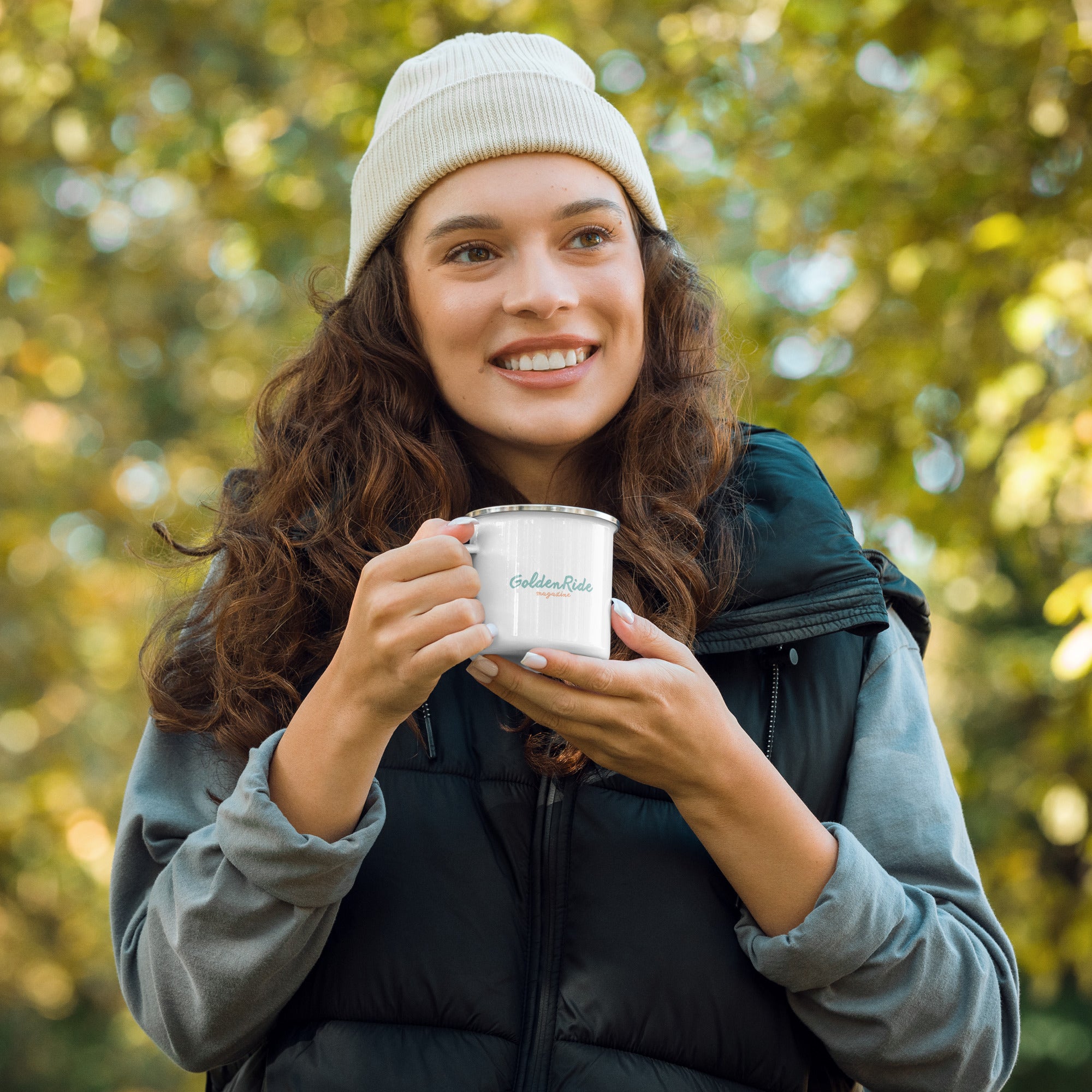 Enamel cup "Go with the Flow"