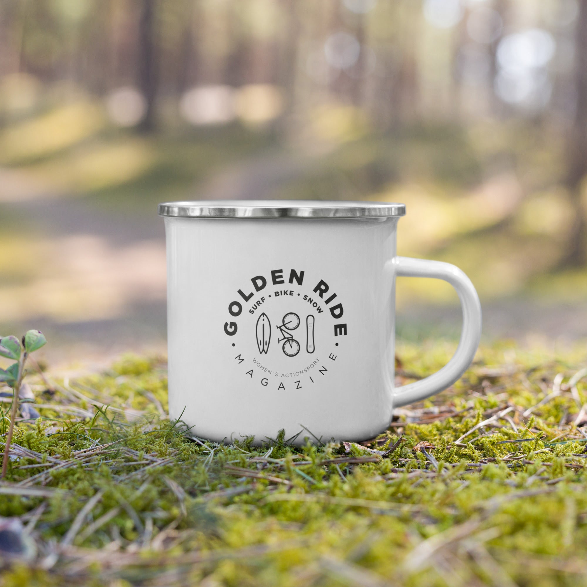 Enamel mug "Golden Ride"