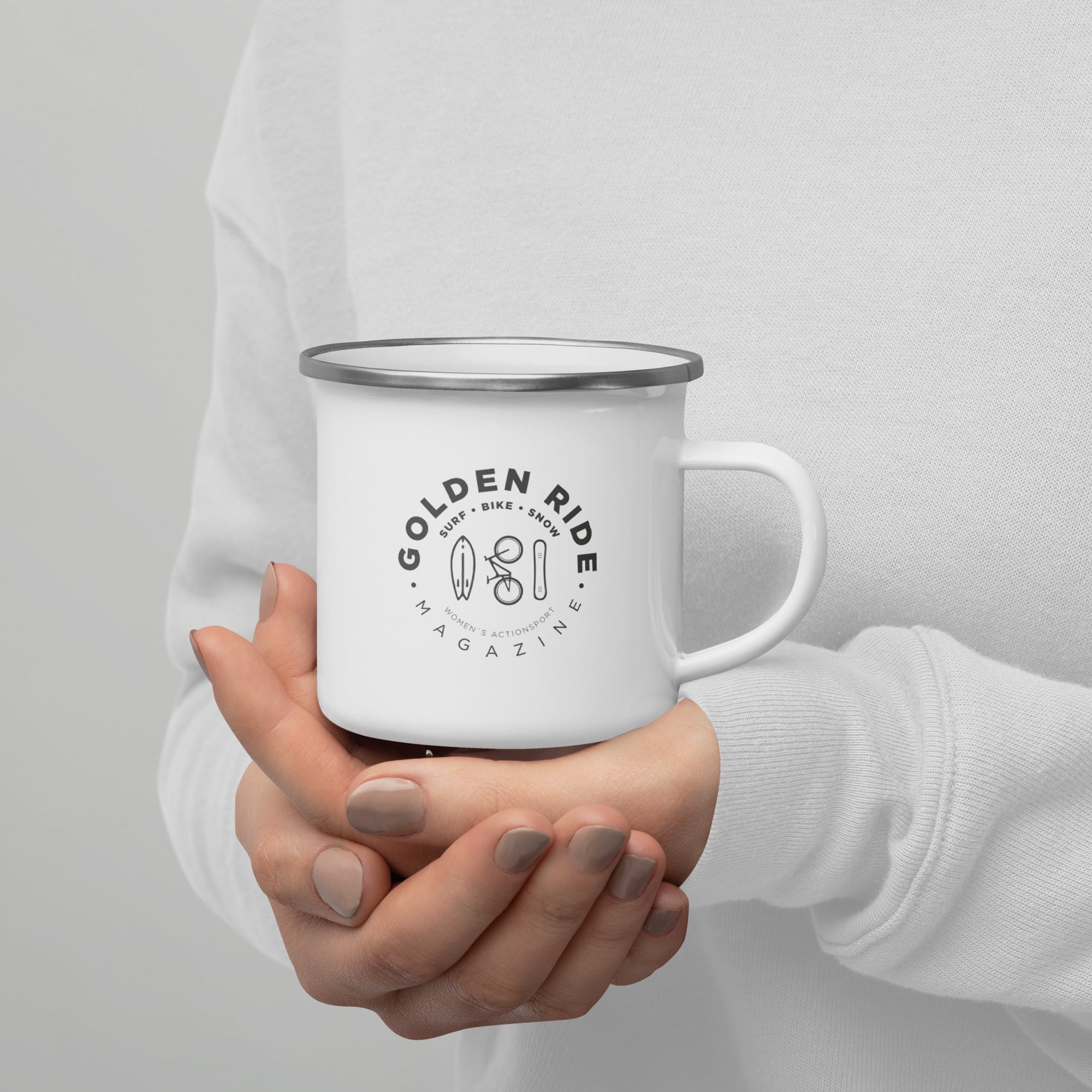 Enamel mug "Golden Ride"