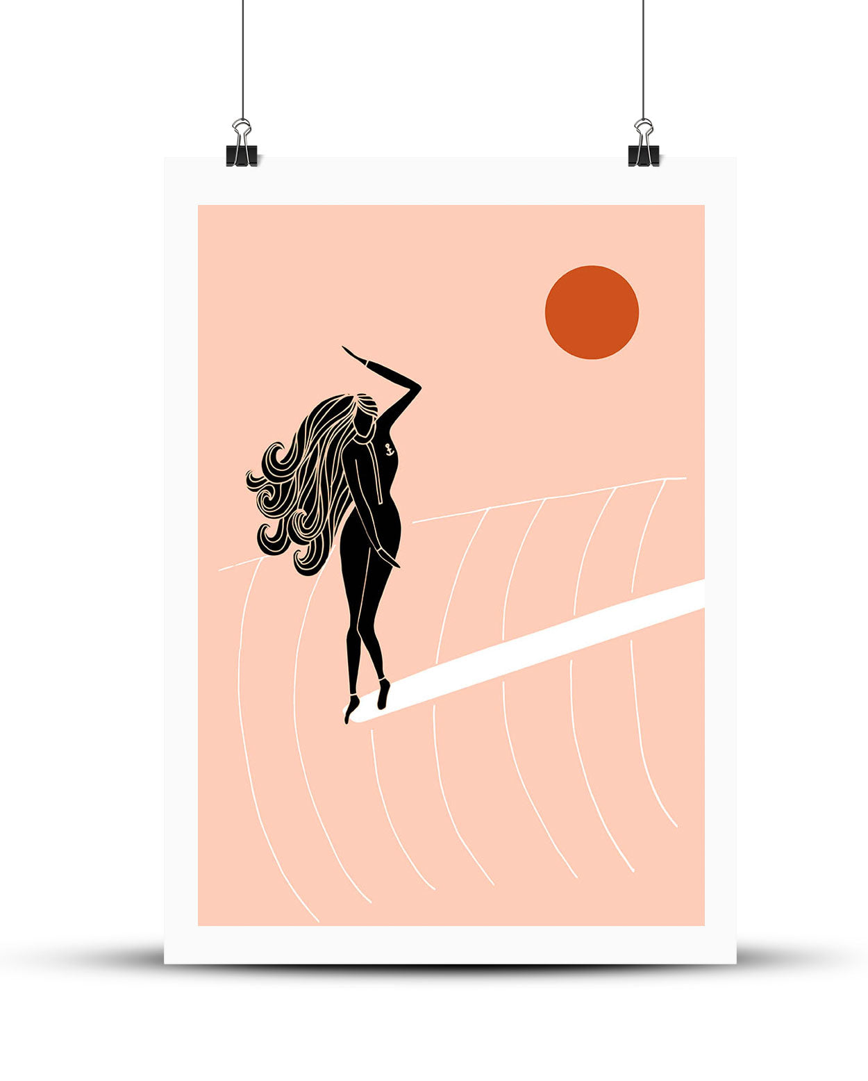 Surf-Art Print A3 “Surfgirl Vintage”