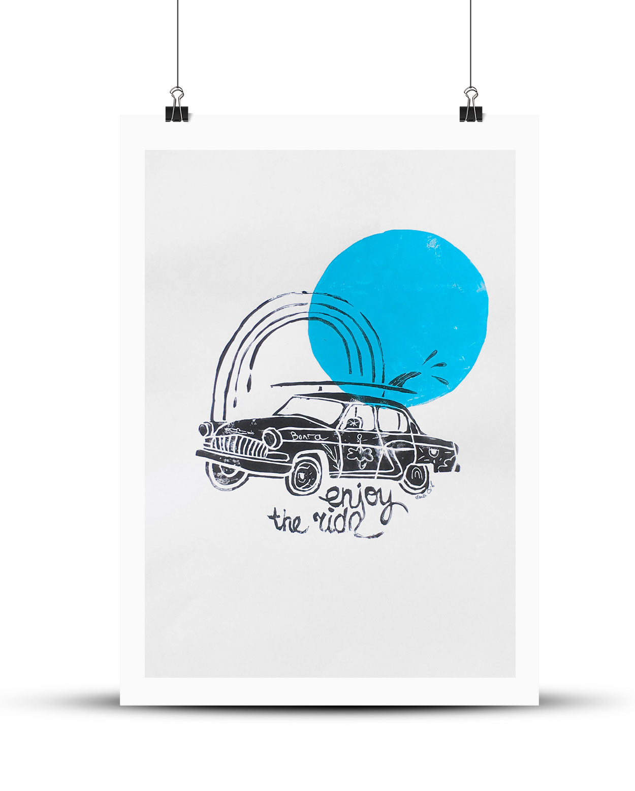 Surf Art Print A3 “Car”